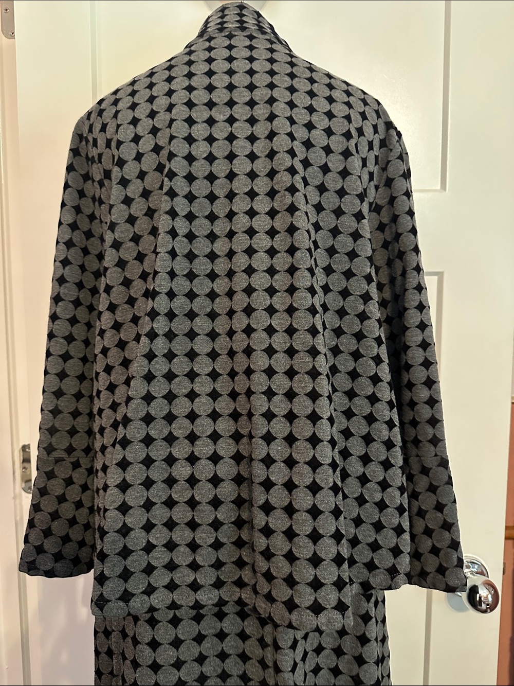 bryn Walker 2-piece polka dot black gray S/M Lagenlook jacket & skirt set - Picture 11 of 16